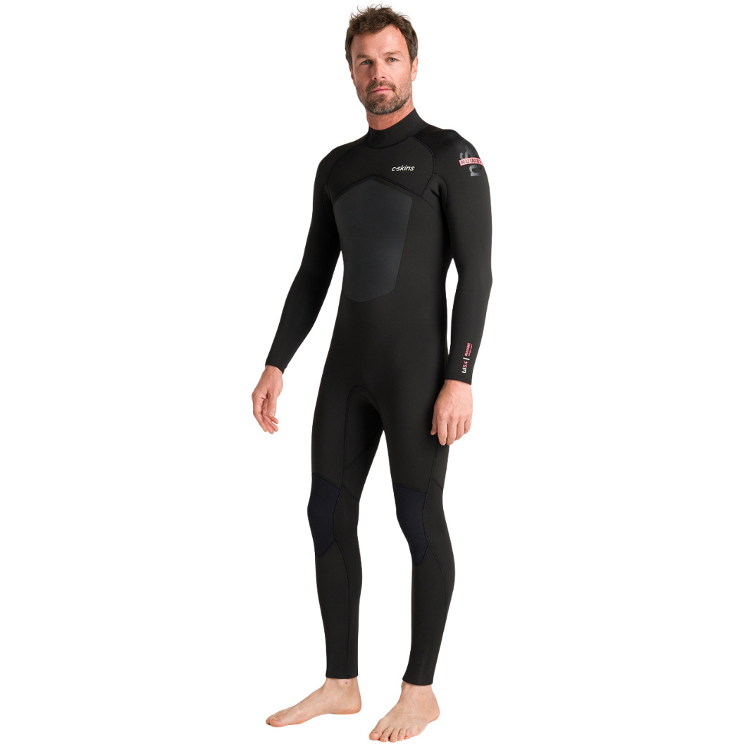 2026 C-Skins Da Uomo Nuwave Legend 5/4/3mm Back Zip Muta C-NLE54MBZ - Black / Neon Flare